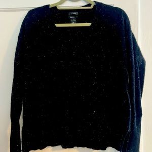 NORDSTROM HALOGEN Relaxed V-Neck 100% Cashmere Sweater, speckled black, small ✨